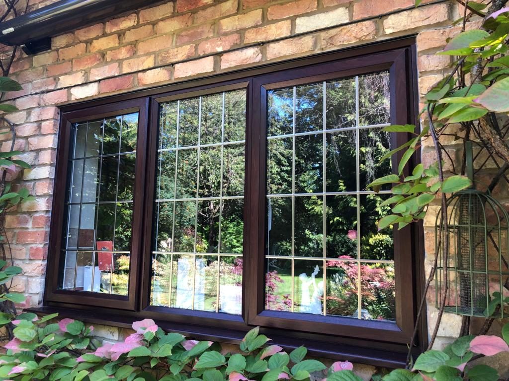 slimline leaded glass casement windows in Rosewood
