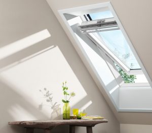 White VELUX window square