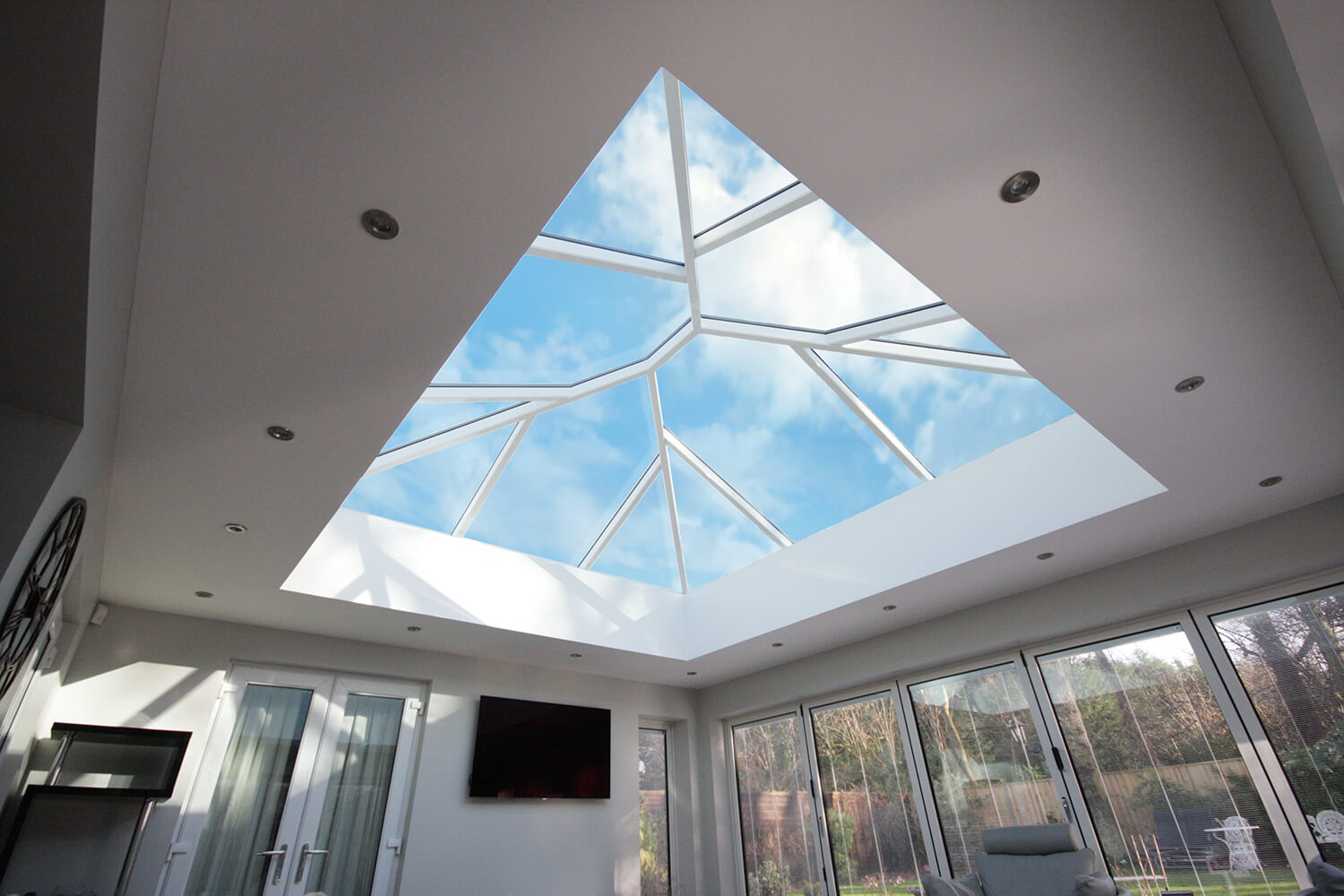 White aluminium roof lantern interior view