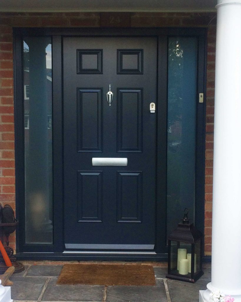 black entrance door