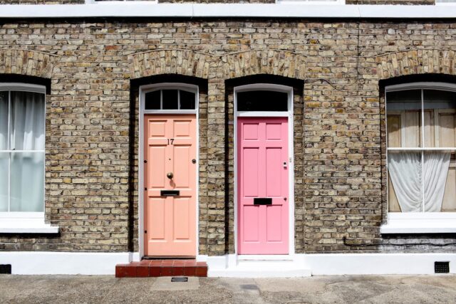 pink and salmon french door