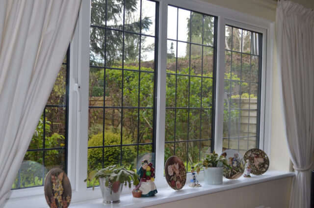 leaded glass slimline windows interior view