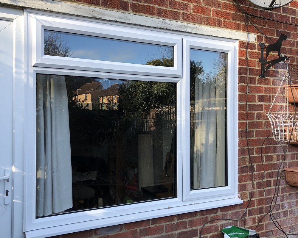 White uPVC slimline window