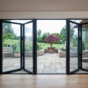 black aluminium bifold doors