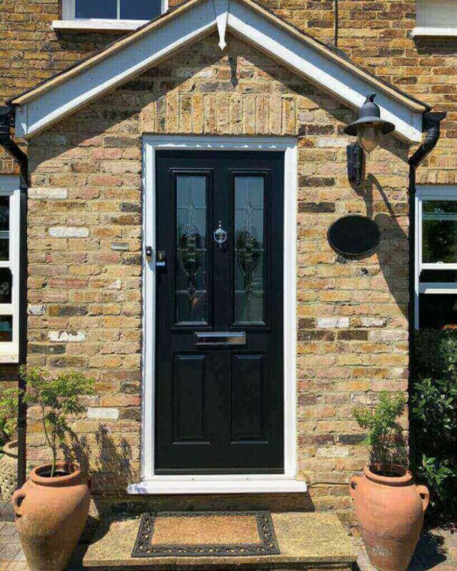 black solidor front door entrance