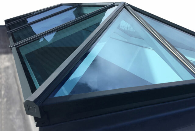 close up of aluminium roof lantern