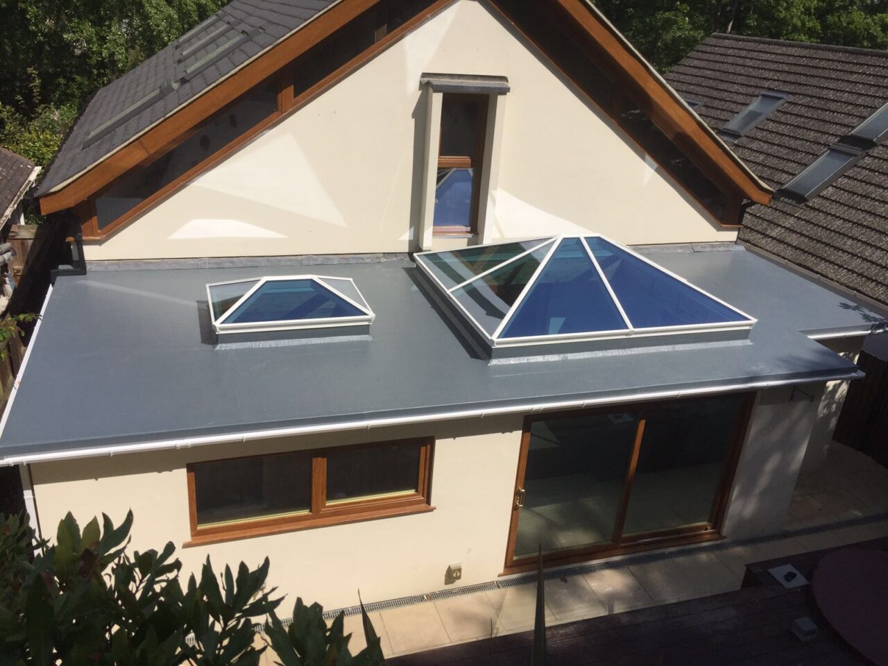 white aluminium roof lanterns