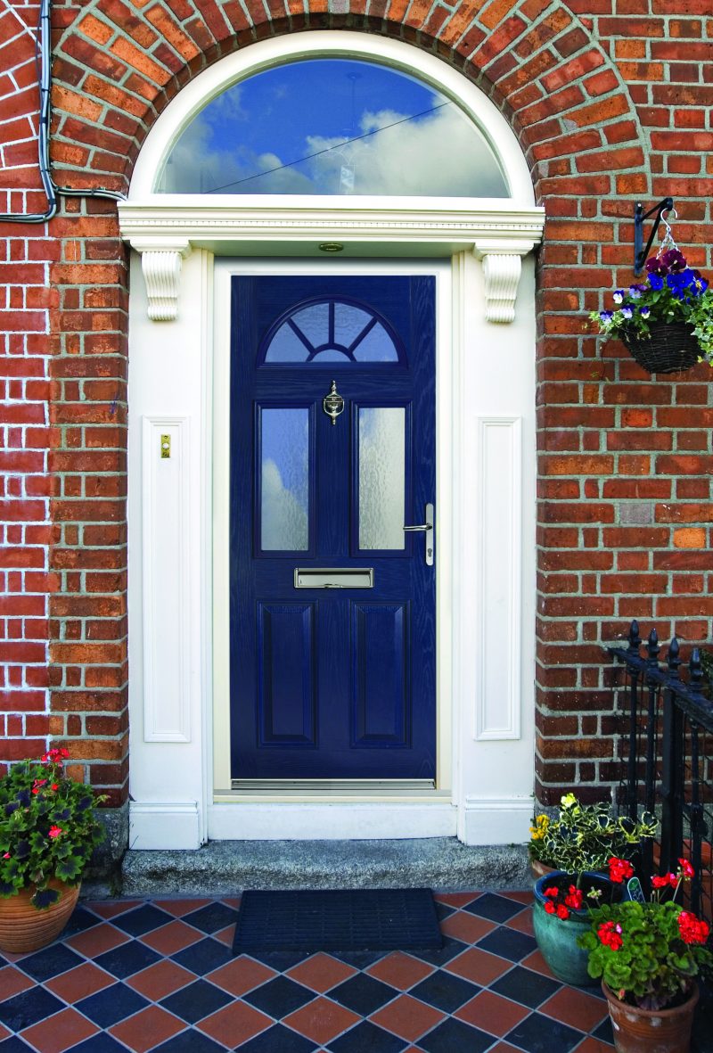 blue composite door arched top