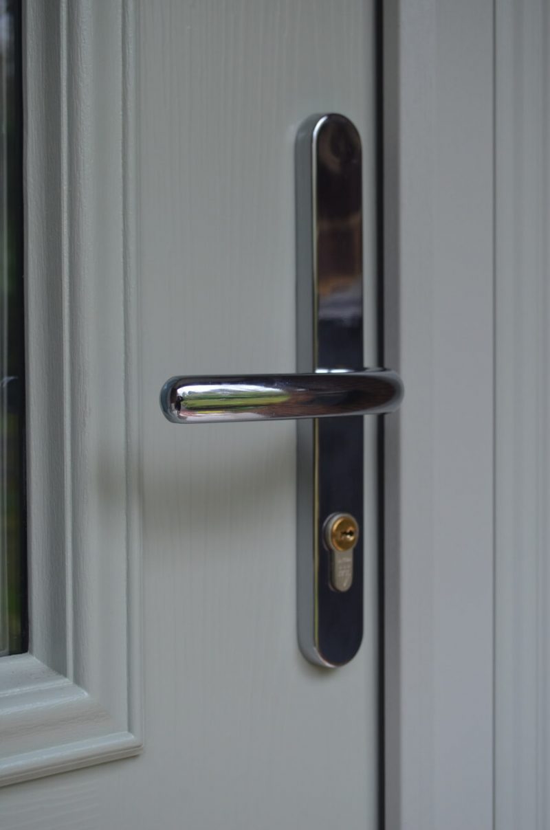 chrome door handle close up