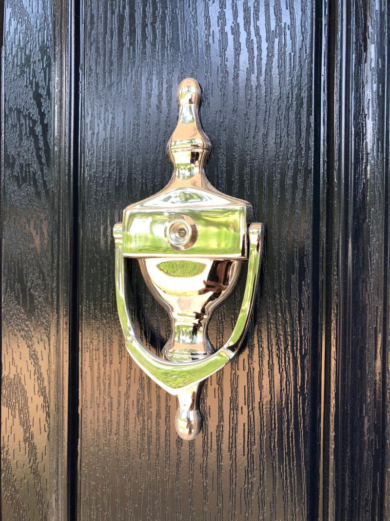 close up of door knocker