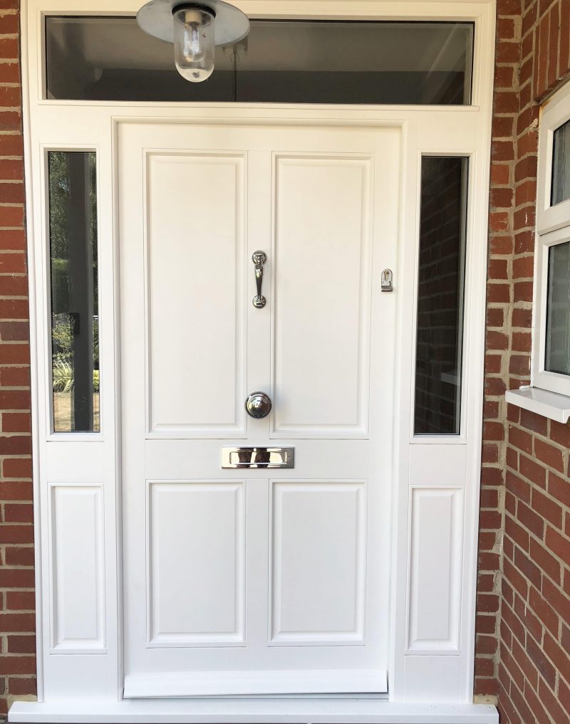 white timber door