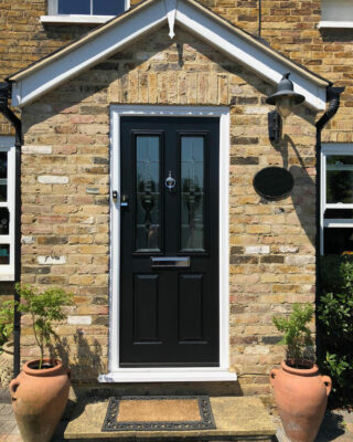 black solidor entrance door