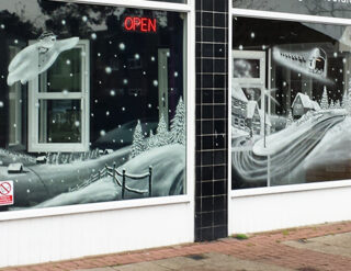 shop front at christmas