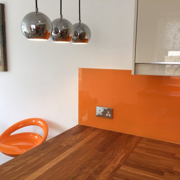 orange kitchen splashback