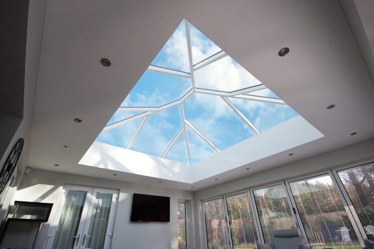 white aluminium lantern roof interior view Kitchen Skylight