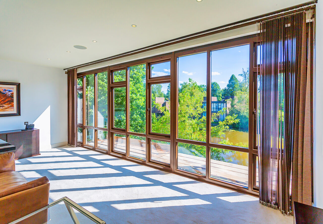 Brown Aluminium Full Length double glazing windows