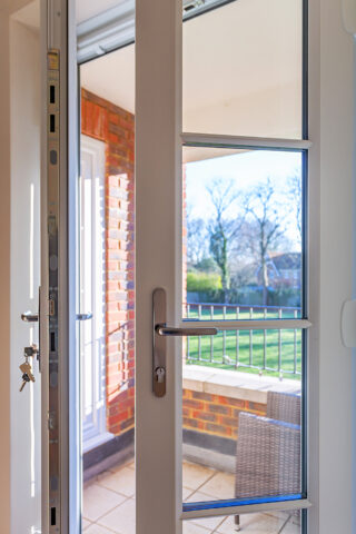 Pyford Apartment refurbishment Fench Patio Door sheerwater glass