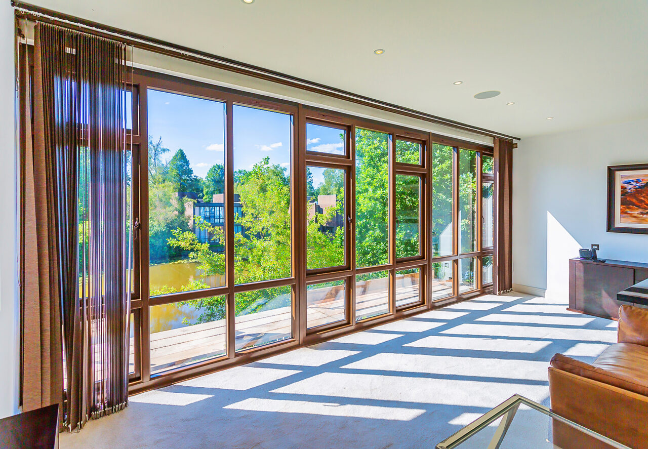 Brown Aluminium Full Length double glazing windows