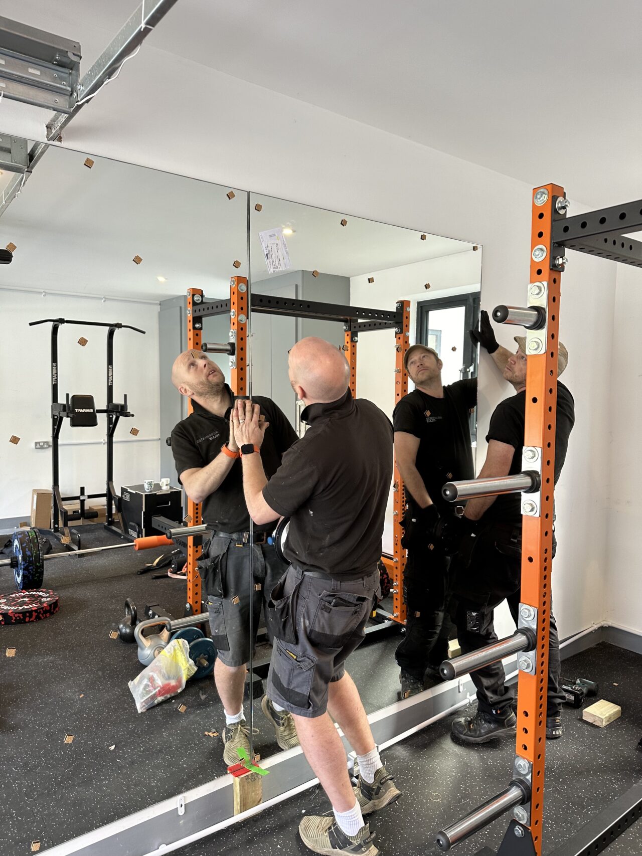 Home Gym Mirror installation