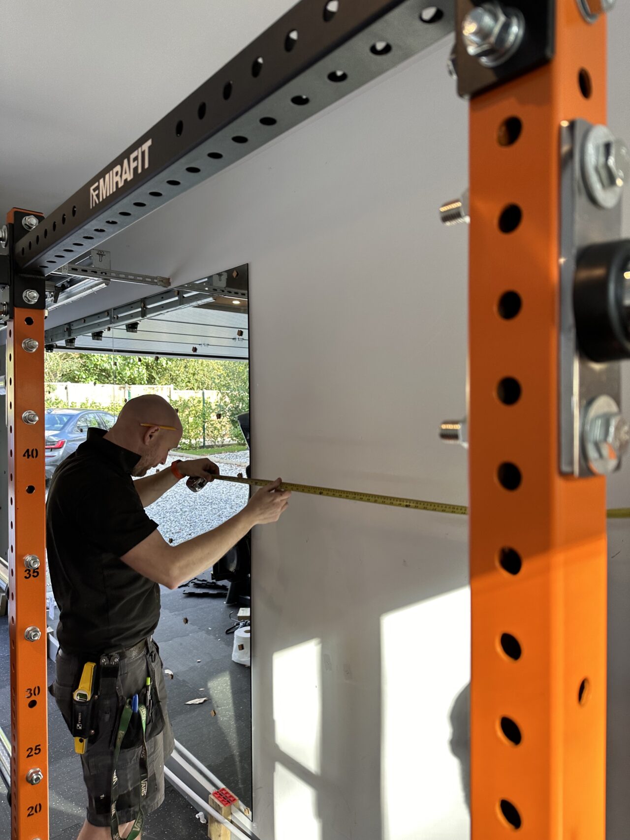 Home Gym Mirror installation