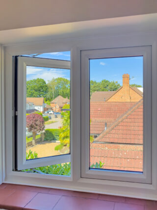 Black uPVC Double Glazed Windows looking out