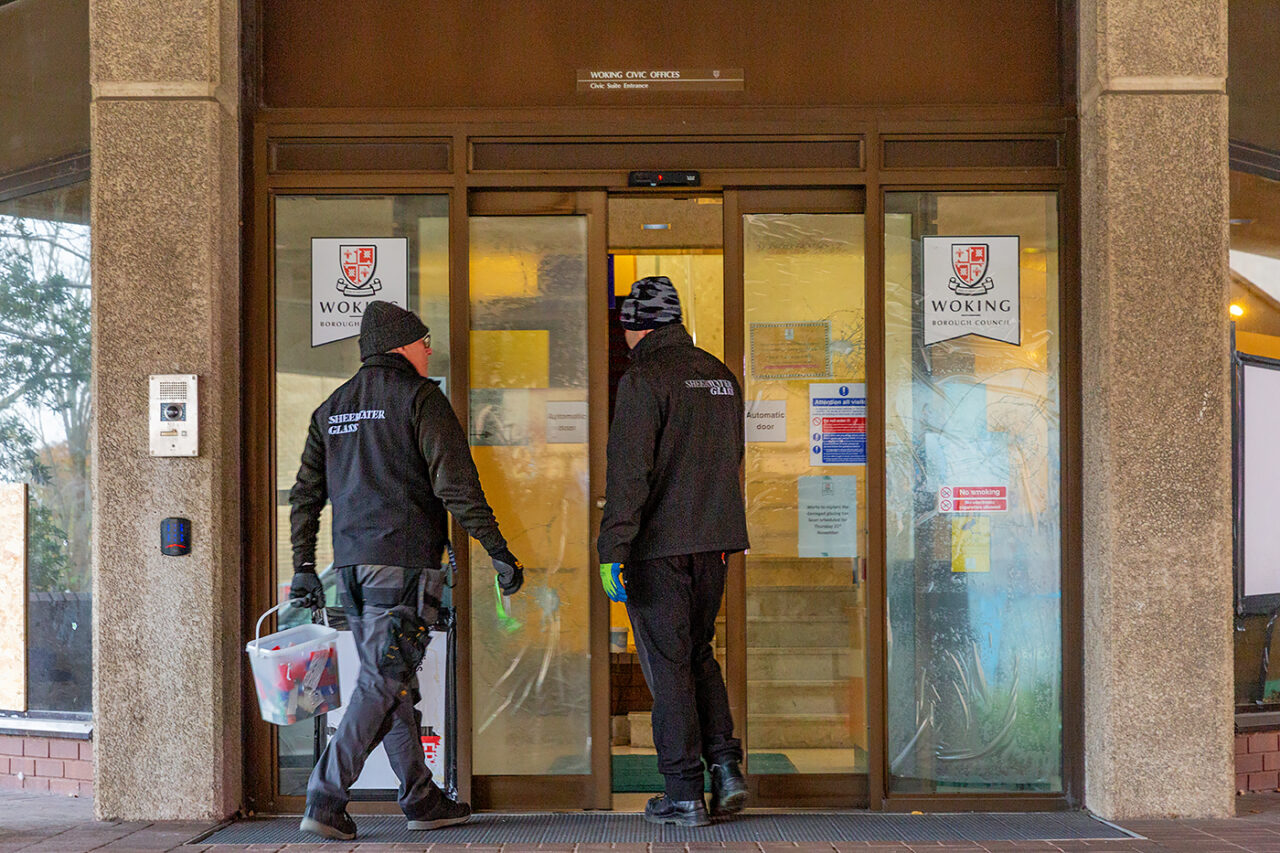Woking civic offices replacement glass and doors