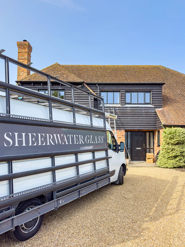 Sheerwater Glass van outside home